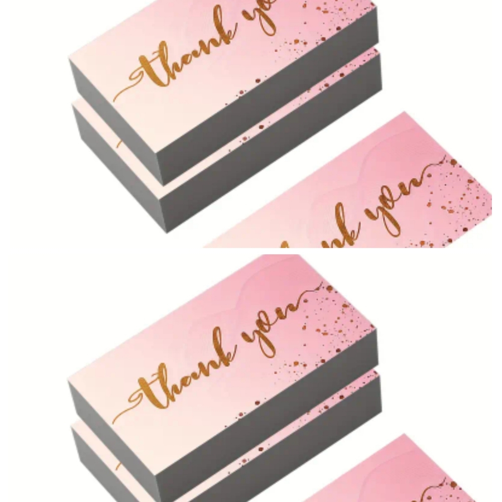 50 Pink and Gold Thank You Gift Boxes